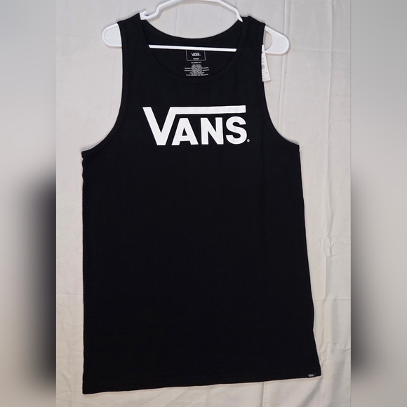Vans Black and White Skater Style Logo Tank Top Medium Casual Cool - Picture 5 of 5